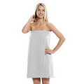 Women's Waffle Weave 29" Spa Towel Wrap (White Embroidered)